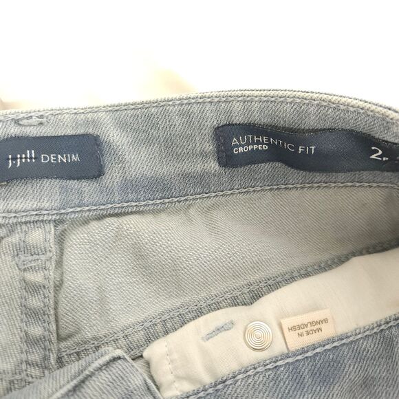 J Jill Denim Womens 2P 30x22 Authentic Fit Cropped Stretch Fringe Hem Blue Jeans - Picture 3 of 7